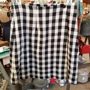 Vintage Notables 8 Black White Check Wrap Skirt